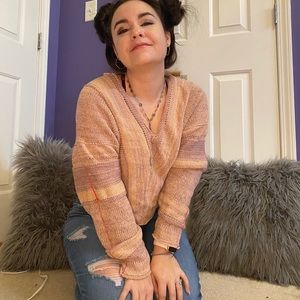 Beige and lilac free people sweater